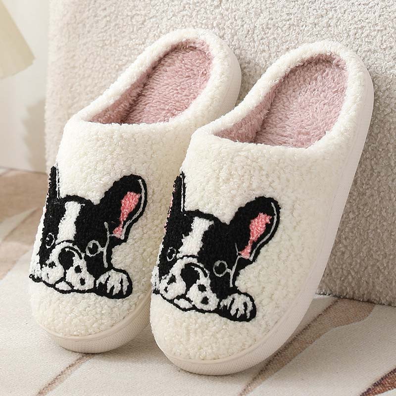 White shoes,Contrast Color shoes,Animal Print shoes,White Animal Print Falt Round Toe Slippers