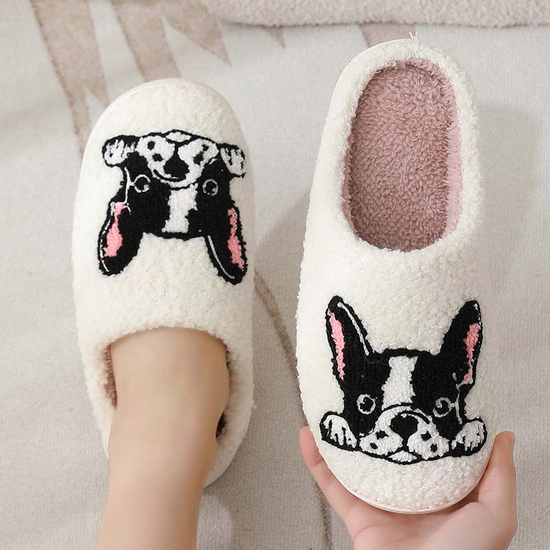 White shoes,Contrast Color shoes,Animal Print shoes,White Animal Print Falt Round Toe Slippers