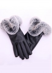 Gants en cuir chauffants noirs à doigts complets