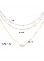 Silvery White jewelry,Other jewelry,Pearl Silvery White Layered Alloy Necklace