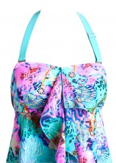 Multi Color swimwear,Animal Print swimwear,ROTITA Ruffle Multi Color Marine Life Print Tankini Set