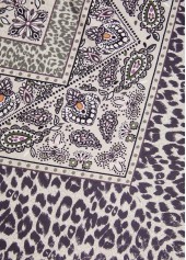 Light Camel tops,Leopard tops,Tribal tops,Paisley tops,ROTITA Button Leopard Light Camel Cowl Neck T Shirt