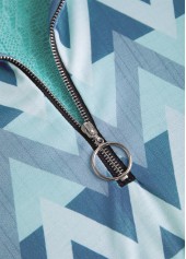 Mint Green plus size,Geometric plus size,ROTITA Plus Size Patchwork Mint Green Geometric Print Sweatshirt