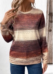 Multi Color plus size,Tribal plus size,ROTITA Plus Size Patchwork Multi Color Tribal Print Sweatshirt