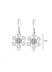 Silver jewelry,Christmas jewelry,Christmas Snowflake Silver Alloy One Piece Earrings