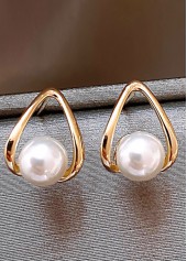 Golden jewelry,Other jewelry,Alloy Detail Freshwater Pearl Gold Earrings