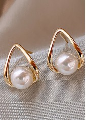 Golden jewelry,Other jewelry,Alloy Detail Freshwater Pearl Gold Earrings