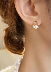 Golden jewelry,Other jewelry,Alloy Detail Freshwater Pearl Gold Earrings