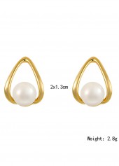 Golden jewelry,Other jewelry,Alloy Detail Freshwater Pearl Gold Earrings