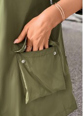 Green tops,Plain Color tops,Drawstring Green Hooded Long Sleeve Coat