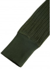 Olive Green plus size,Plain Color plus size,ROTITA Plus Size Patchwork Olive Green V Neck T Shirt