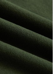 Olive Green plus size,Plain Color plus size,ROTITA Plus Size Patchwork Olive Green V Neck T Shirt