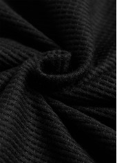 Black dresses,Geometric dresses,Everyday dresses,Casual dresses,ROTITA Patchwork Geometric Print Black Split Neck Long Sleeve Dress