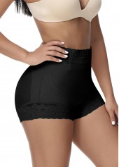 schwarzer Slip mit hoher Taille und Spitzendetail