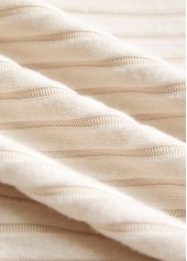 Beige tops,Contrast Color tops,ROTITA Button Beige Split Neck Long Sleeve Sweatshirt