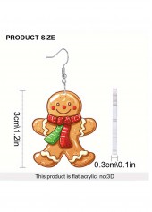 Ginger jewelry,Other jewelry,Christmas Gingerbread Man Ginger Acrylic Earrings