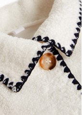 White plus size,Plain Color plus size,ROTITA Plus Size Button White Stand Collar Sleeveless Waistcoat