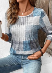 Multi Color tops,Geometric tops,ROTITA Tummy Coverage Geometric Print Multi Color T Shirt