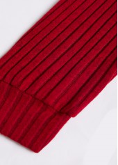 Wine Red tops,Contrast Color tops,ROTITA Button Wine Red Split Neck Long Sleeve Sweatshirt