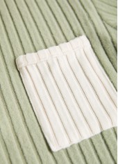 Sage Green tops,Contrast Color tops,ROTITA Patchwork Sage Green Split Neck Long Sleeve Sweatshirt