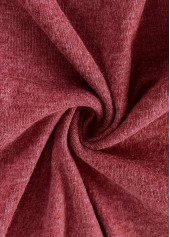 Brick Red tops,Plain Color tops,ROTITA Tuck Stitch Brick Red Round Neck T Shirt