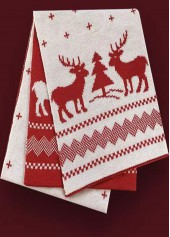 Wine Red accessories,Animal Print accessories,Christmas accessories,Christmas Elk Print Wine Red Scarf