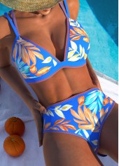 Rotita Rundring-Bikiniset mit himmelblauem Blumenmuster