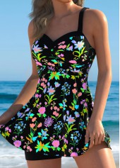 Robe de bain et short à imprimé floral multicolore Rotita