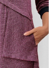 Wine Red dresses,Plain Color dresses,Everyday dresses,Casual dresses,ROTITA Patchwork Wine Red A Line Round Neck Dress