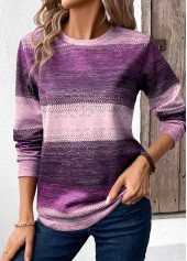 Lila Sweatshirt mit Rundhalsausschnitt und Patchwork im Rotita-Tribal-Print