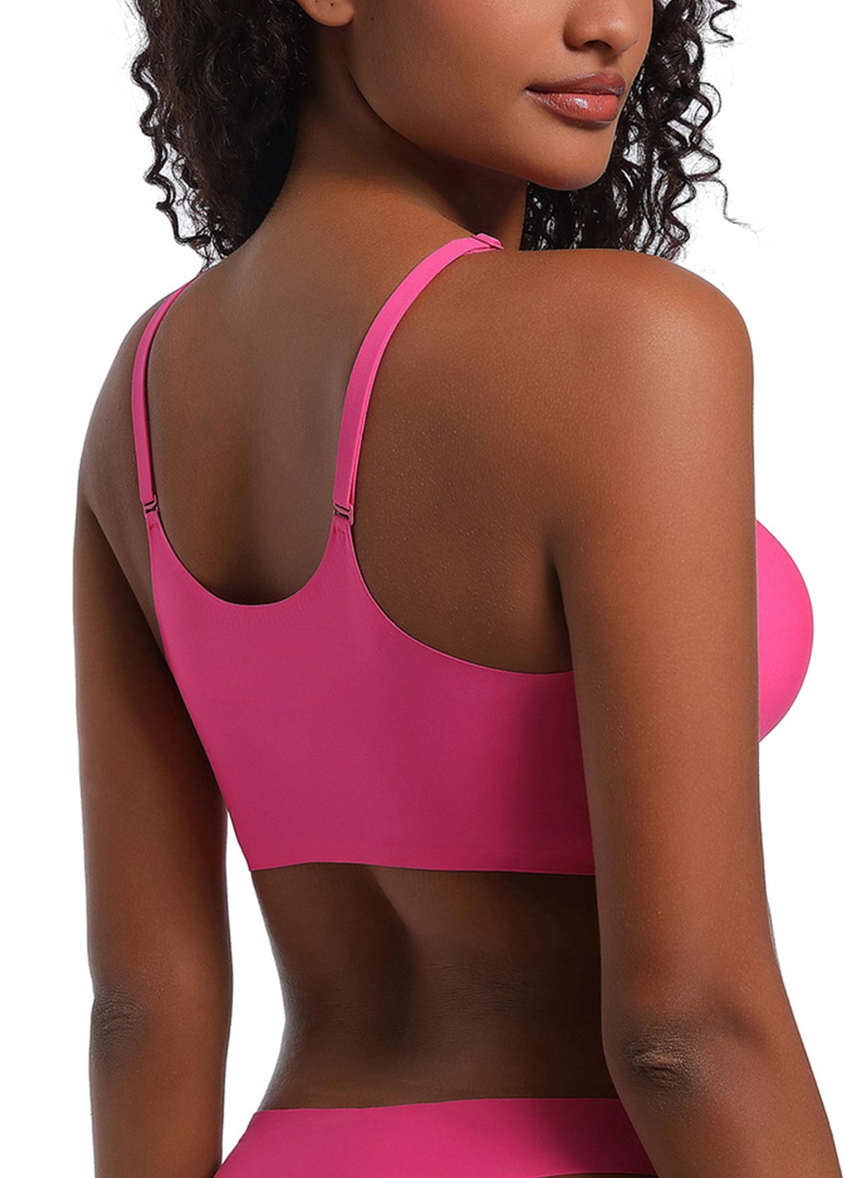 Neon Rose Red intimates,Plain Color intimates,Push-up Neon Rose Red Scoop Bra