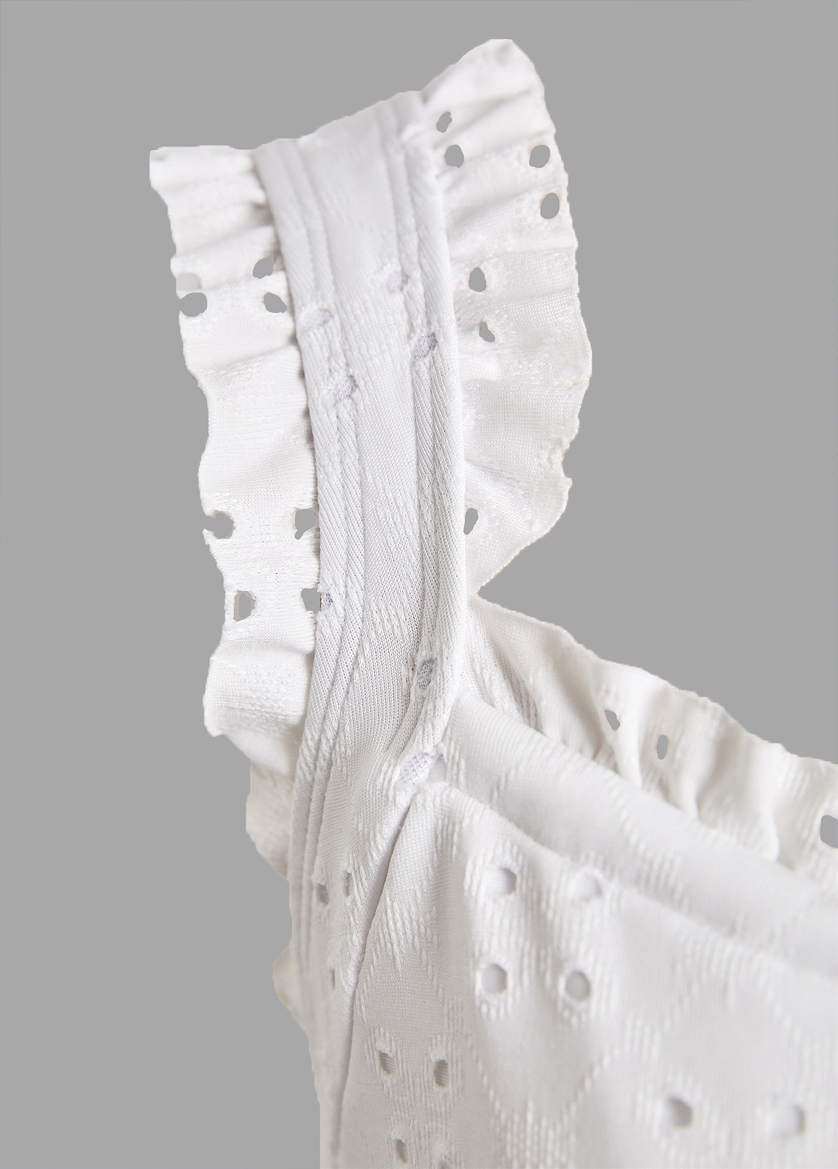 White swimwear,Plain Color swimwear,ROTITA Ruched Bandeau White One Piece Swimwear