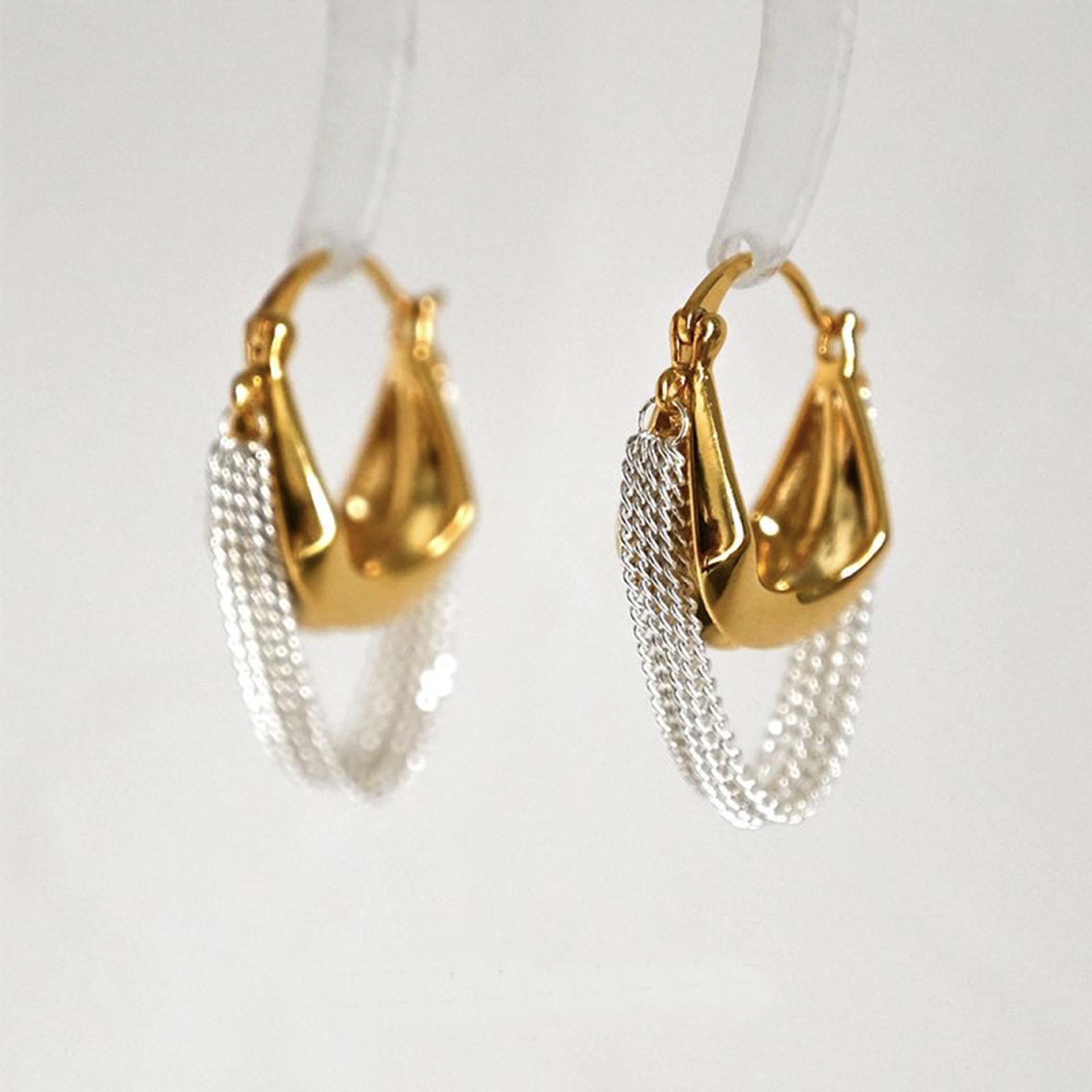 Golden Chain Tassel Design Alloy Earrings