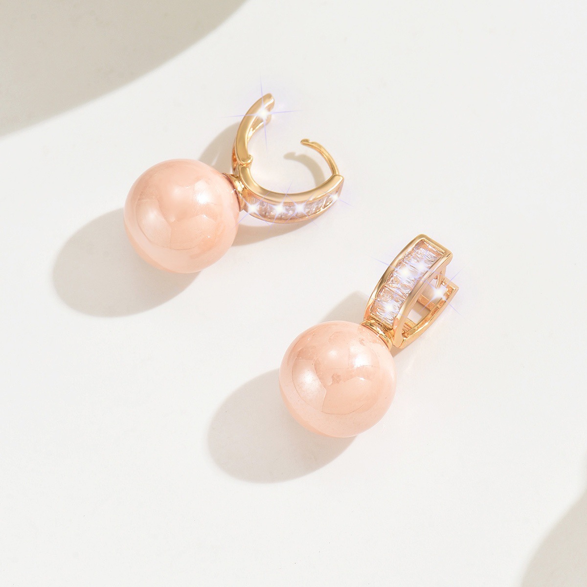 Dusty Pink jewelry,Geometric jewelry,Dusty Pink Alloy Round Design Earrings