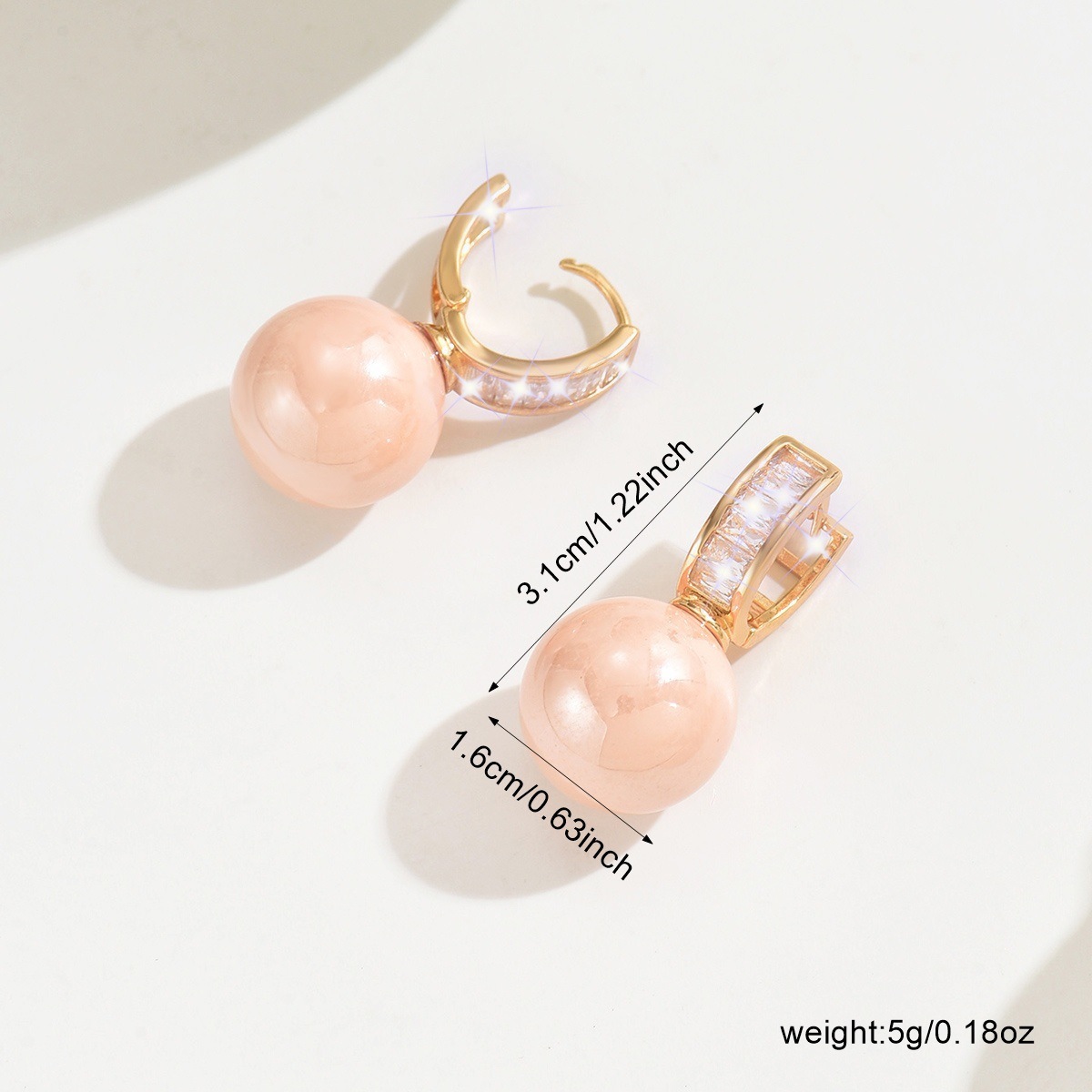 Dusty Pink jewelry,Geometric jewelry,Dusty Pink Alloy Round Design Earrings