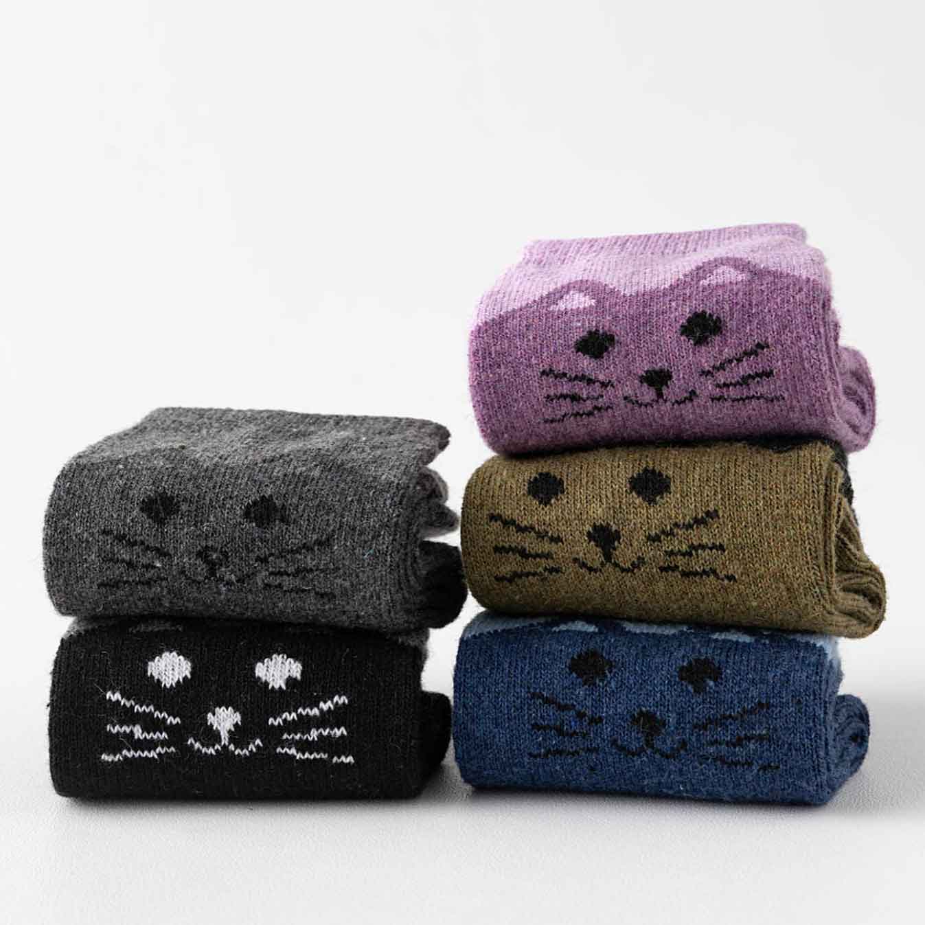 Multi Color accessories,Contrast Color accessories,Multi Color Mid Calf Cashmere Socks