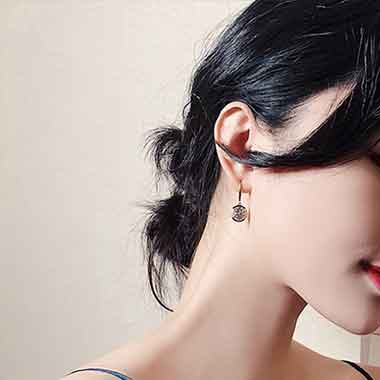 Golden jewelry,Geometric jewelry,Round Design Golden Geometric Alloy Earrings