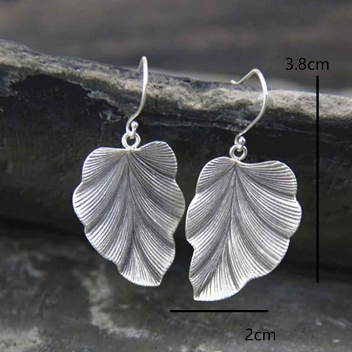 Silver jewelry,Plants jewelry,Leaf Design Silver Alloy Plant Earrings