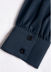 Peacock Blue jumpsuits&rompers,Plain Color jumpsuits&rompers,ROTITA Patchwork Peacock Blue Long Scoop Neck Jumpsuit