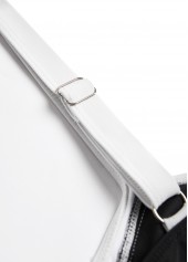 Black swimwear,Contrast Color swimwear,ROTITA Patchwork Square Neck Black Bikini Set