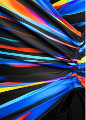 Black swimwear,Dazzle Colorful swimwear,ROTITA Surplice Black Dazzle Colorful Print One Piece Swimwear