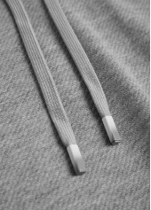 Grey plus size,Plain Color plus size,ROTITA Plus Size Embroidery Grey Long Sleeve Hoodie