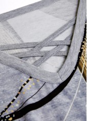 Light Grey Marl plus size,Geometric plus size,ROTITA Plus Size Criss Cross Light Grey Marl T Shirt