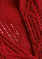 Wine Red tops,Plain Color tops,ROTITA Lace Wine Red Turn Down Collar Long Sleeve Blouse