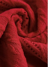 Wine Red tops,Plain Color tops,ROTITA Lace Wine Red Turn Down Collar Long Sleeve Blouse