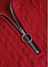 Red plus size,Plaid plus size,Geometric plus size,ROTITA Plus Size Patchwork Red Plaid Turn Down Collar Sweatshirt