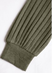 Olive Green tops,Plain Color tops,ROTITA Asymmetry Olive Green V Neck Long Sleeve T Shirt