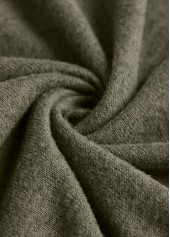 Olive Green tops,Plain Color tops,ROTITA Asymmetry Olive Green V Neck Long Sleeve T Shirt