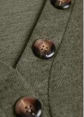 Olive Green tops,Plain Color tops,ROTITA Asymmetry Olive Green V Neck Long Sleeve T Shirt