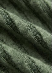 Olive Green tops,Plain Color tops,ROTITA Button Olive Green Round Neck Long Sleeve T Shirt